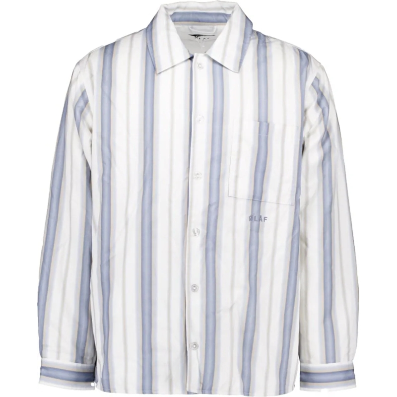 ØLÅF Weste olaf Padded Stripe Overshirts Wit M160509 weiß