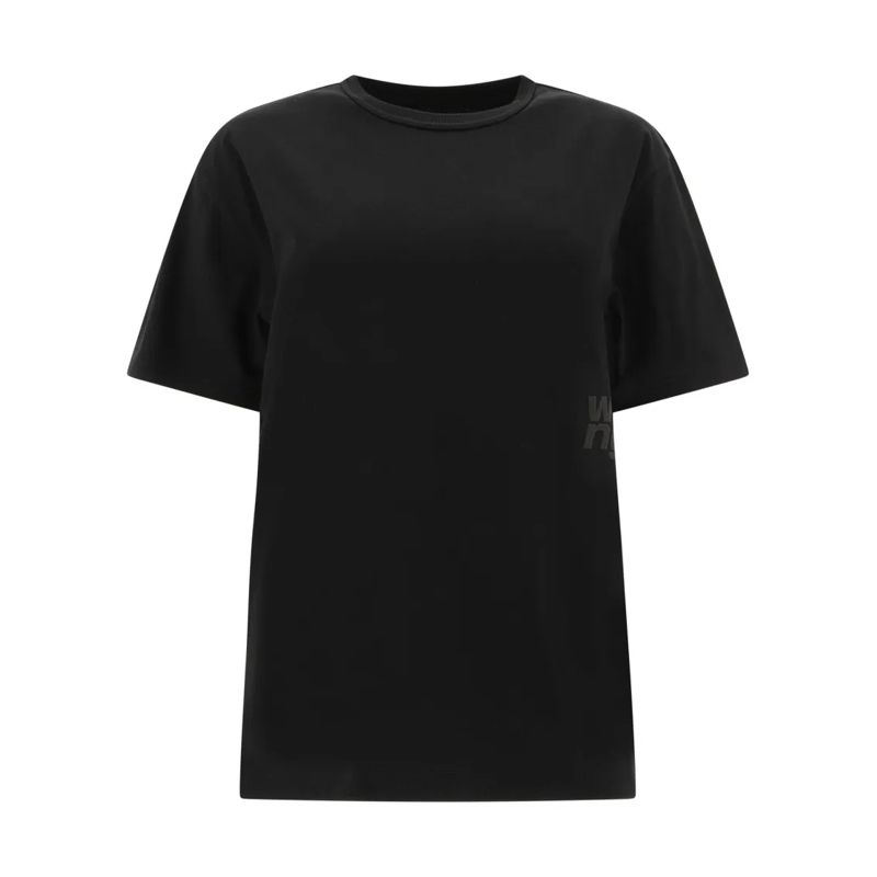 Alexander Wang T-shirt Essential Jsy Ss Tee W/ Puff Logo & Bound Neck Black