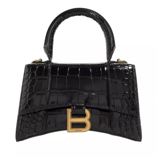 Balenciaga Hourglass Top Handle Bag Black Satchel
