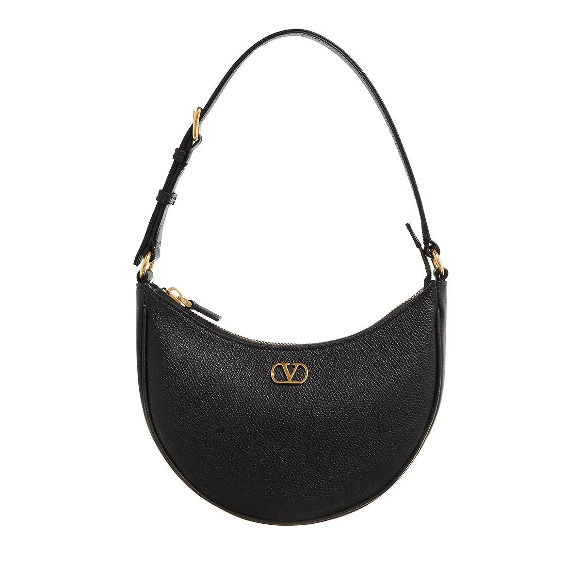 Valentino Garavani Pochettes - Mini Hobo Bag - Gr. unisize - in Schwarz - für Damen - aus Leder & Leder & Leder