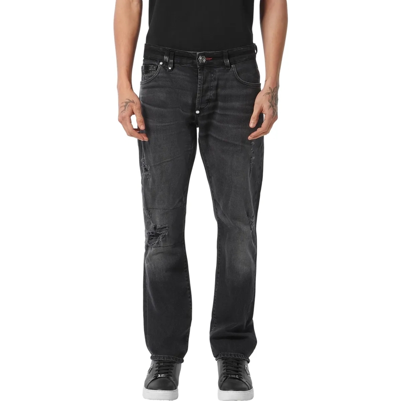 Philipp Plein Jeans mit geradem Bein Vergessen Sie die Routine und wählen Sie etwas gan dunkel-grau(Image 3)