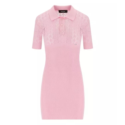 Dsquared2 Pink Openwork Knitted Dress Pink 