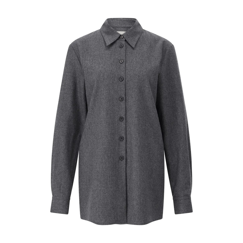 Khaite Blouse Oversize-Hemdbluse Auryn Grau