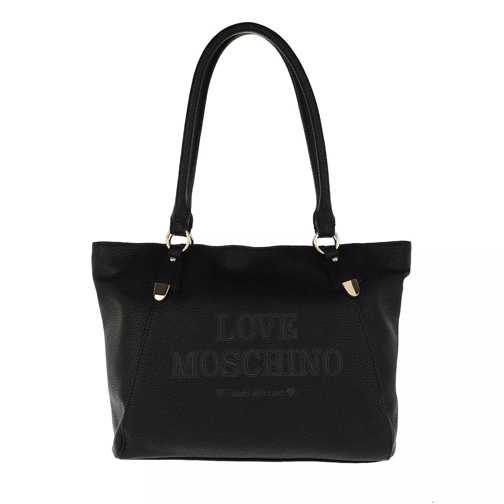 Love Moschino Logo Engraved Handle Bag Nero Shopper