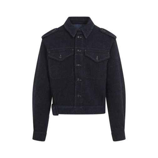 Givenchy Indigo Blue Cotton Jacket Blue Overgangsjas