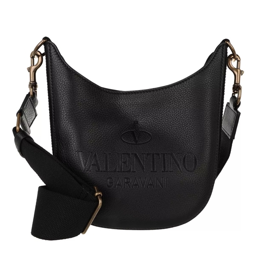 Valentino Garavani Small Identity Hobo Bag Leather Black Crossbodytas