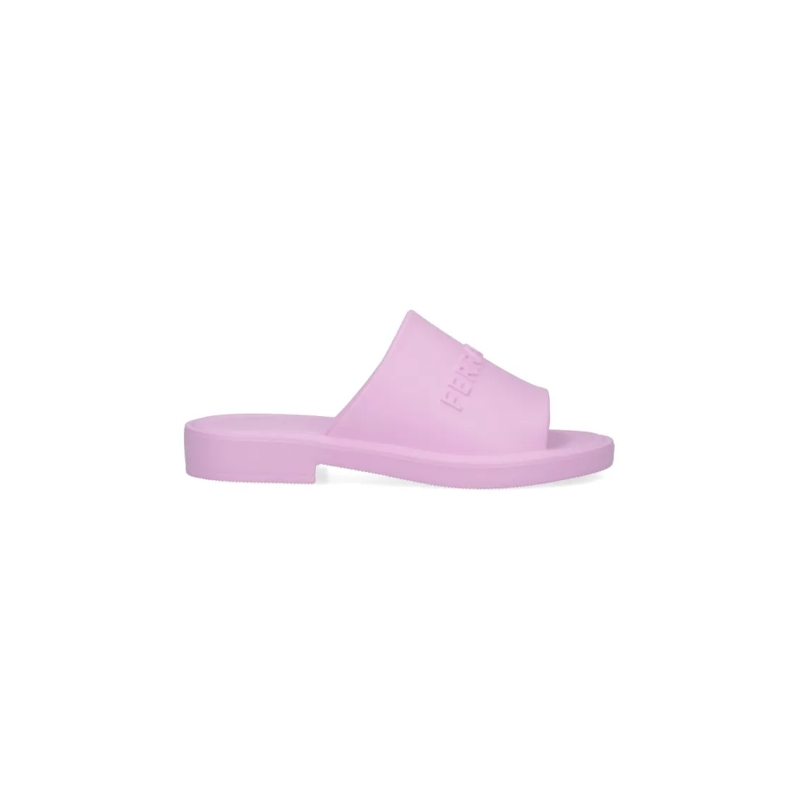 Salvatore Ferragamo Sandales Pink Rubber Logo Sandals Pink