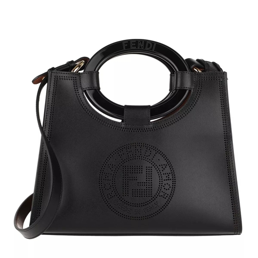 Fendi Runaway Shopping Bag Leather Black Sporta
