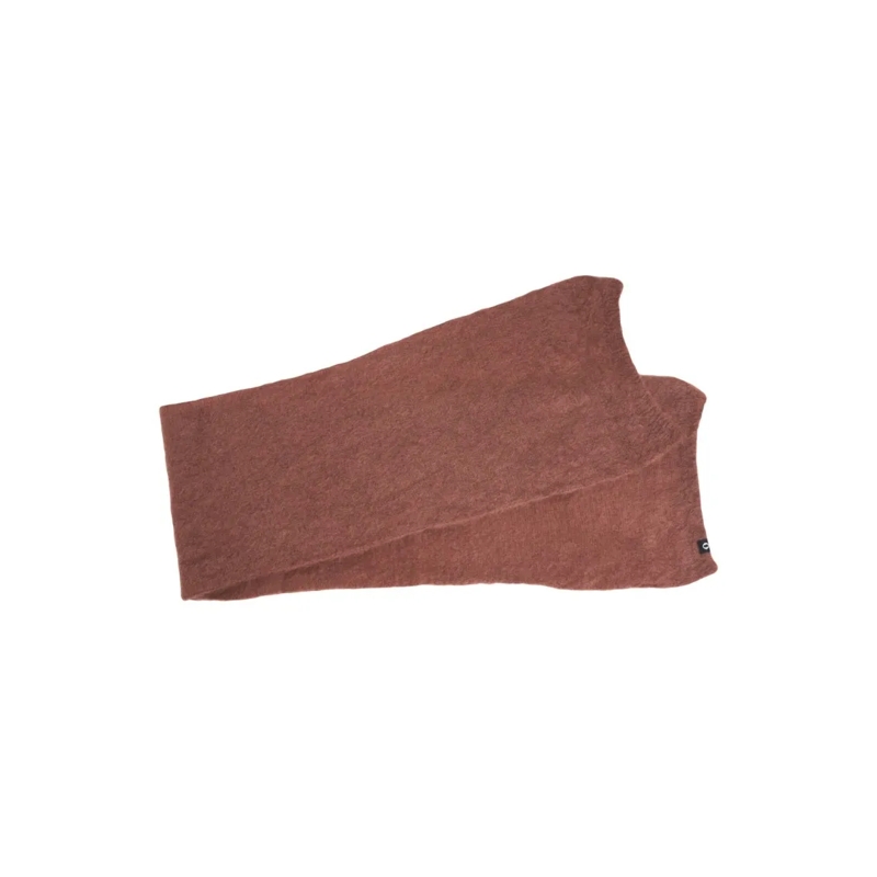 Ottod'ame Écharpe légère Mohair Scarf With Refined Logo Detail Brown