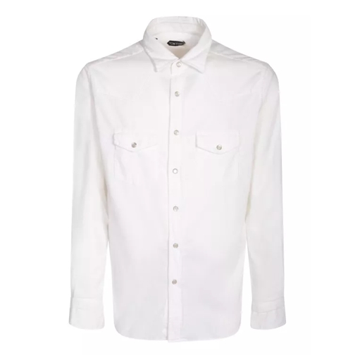 Tom Ford Western Shirt Made Of Cotton With Velvet Effect White 