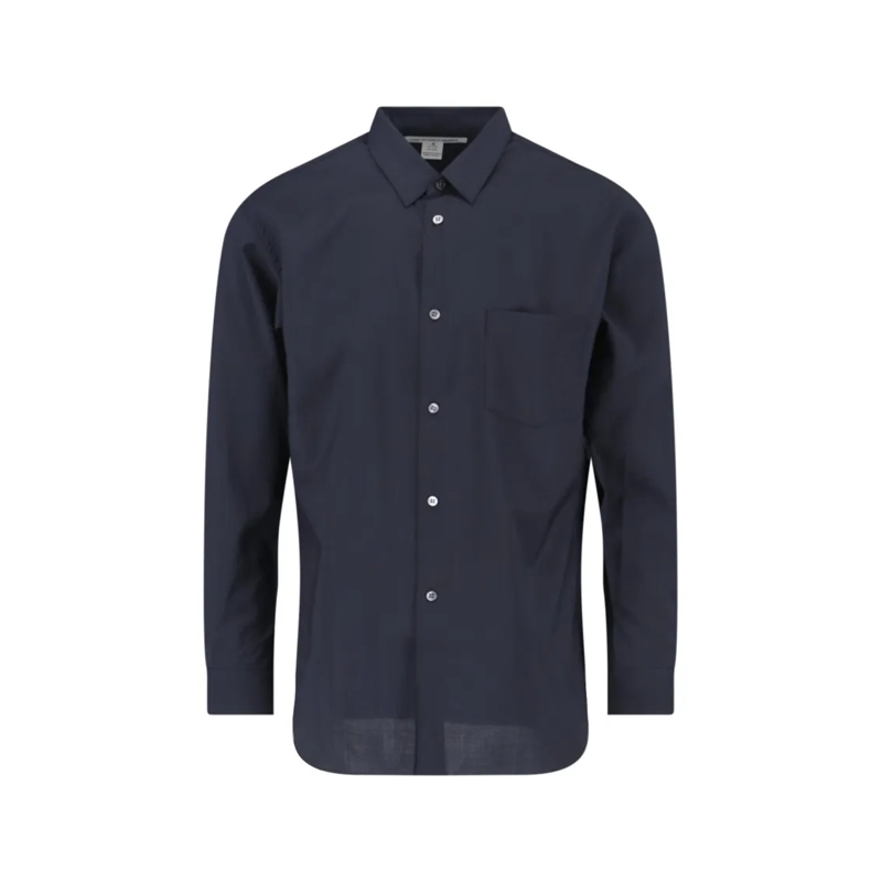 Comme des Garcons Hemd Classic Wool Shirt – Navy Blue Blue