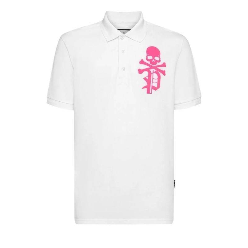 Philipp Plein Poloshirt Poloshirt Skull&Bones weiss