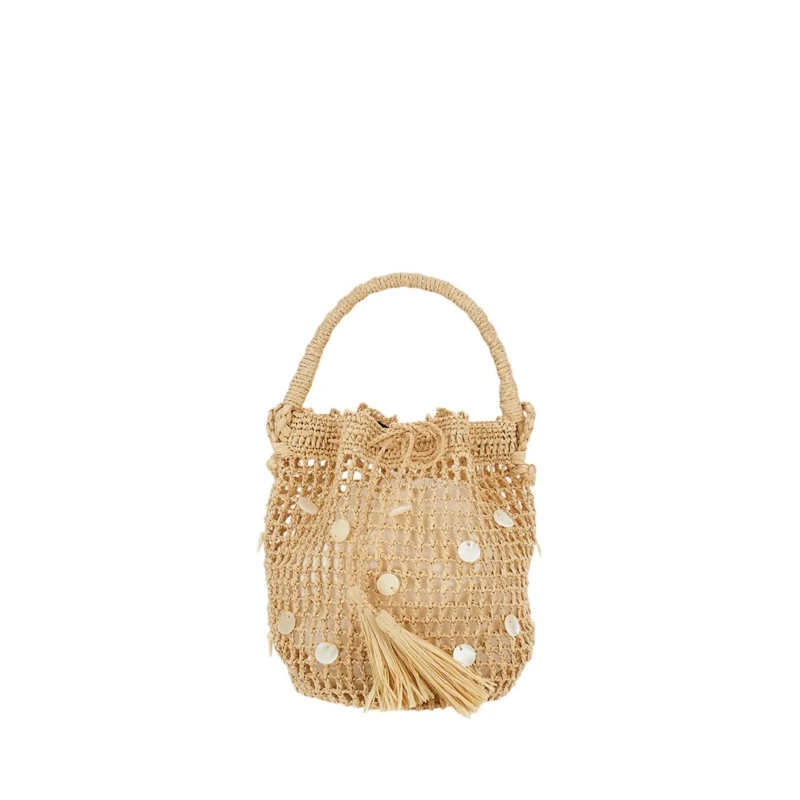 Alanui Buideltas Precious Moments Raffia Bag Sand Pearl Neutrals