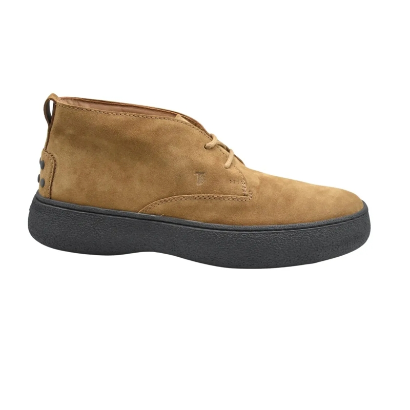 Tod's Schnürschuhe Laced Boots With Suede Upper Brown