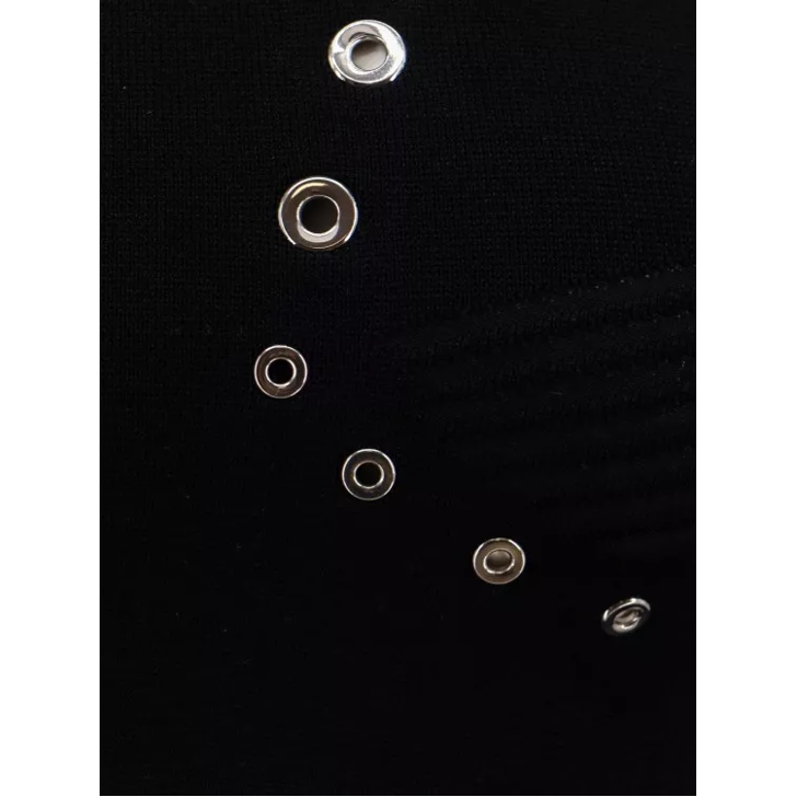 Off White Silver With Silver Metal Eyelets Black