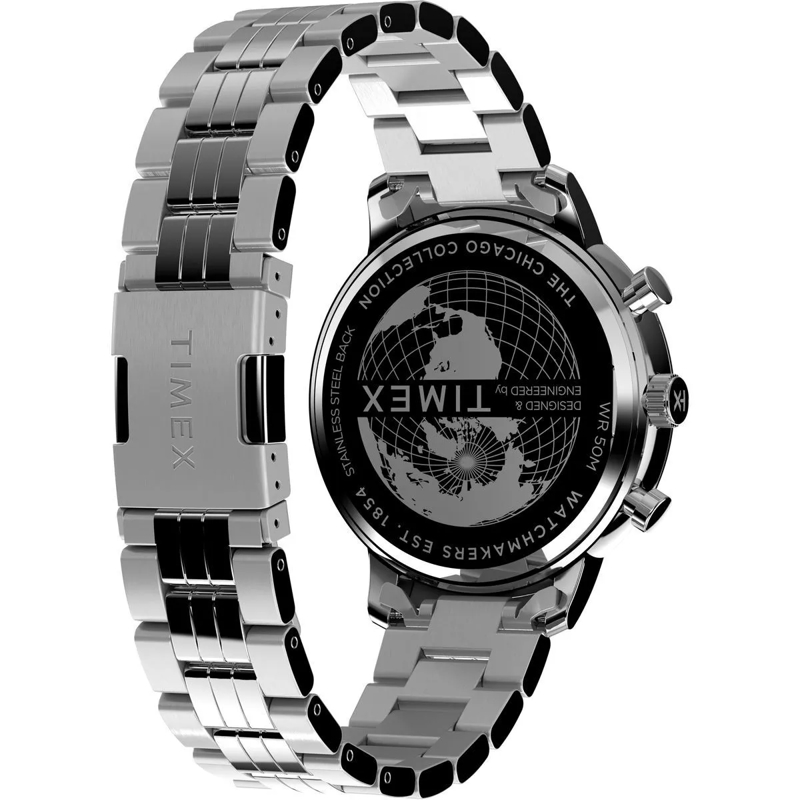 Timex Chronograph Quarz-Analoguhr Timex Chicago Chronograph silber(Image 5)