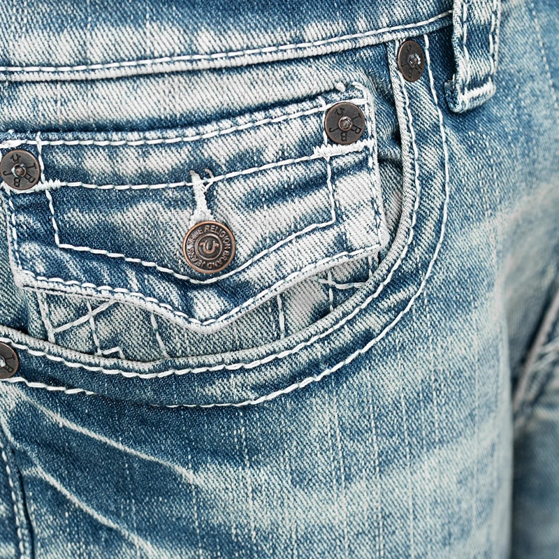 True Religion Jeans - Modell: Ricky- Melierte Optik- Entspannte Pass blau(Image 5)