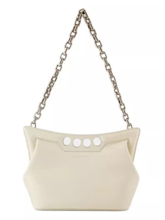 Alexander McQueen Shopper - The Small Peak Hobo Bag - Leather - Soft Ivory - Gr. unisize - in Beige - für Damen