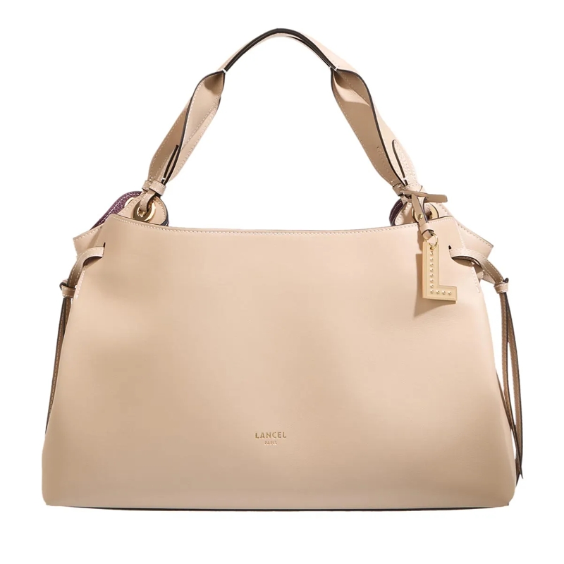 Lancel Tote Swann Smooth & Grained Cowhide Leathers - M Carrya Cappuccino
