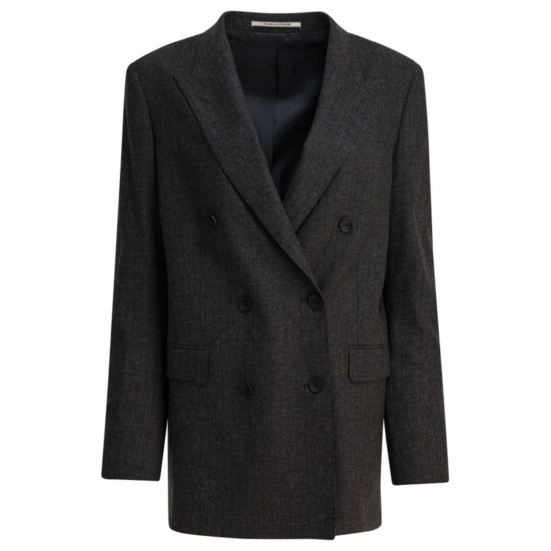Tagliatore Blazer Double-Breasted Jacket With Structured Silhouette Black