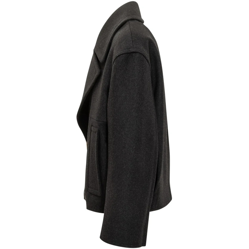 Lanvin Trenchcoat Lanvin Short Peacoat in Lana dunkelgrau(Image 3)