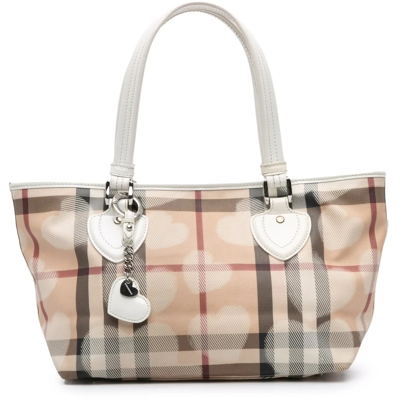 Burberry Shopper House Check Coated Canvas Hearts Gracie Tote braun
