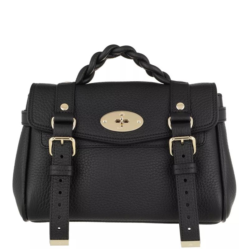Mulberry Crossbody Bag Mini Alexa Heavy Grain Black