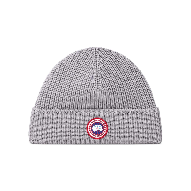 Canada Goose Wollen Hoed Beanie Rib aus Wolle Grau