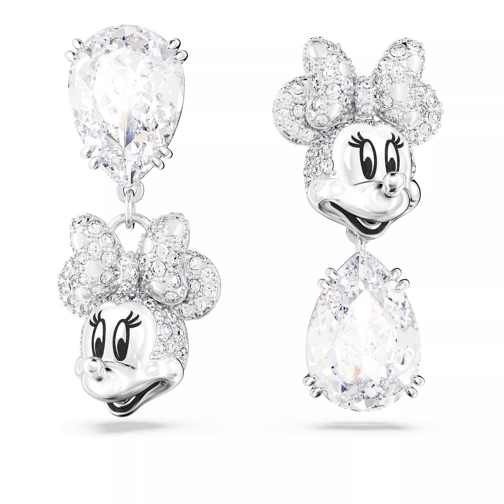 Swarovski Disney Minnie Mouse drop earrings, Asymmetrical de White Orecchino a goccia
