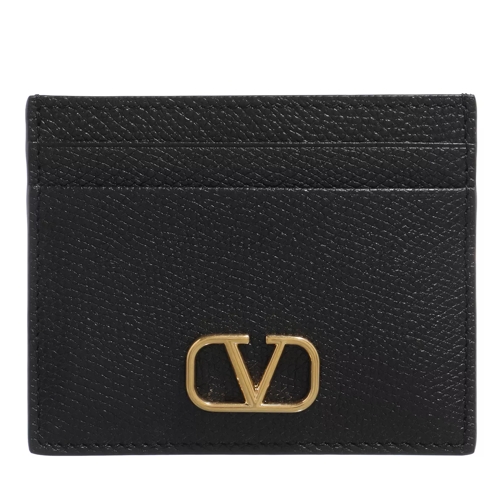 Valentino Garavani VLogo Signature Card Holder Grainy Calfskin Black Korthållare