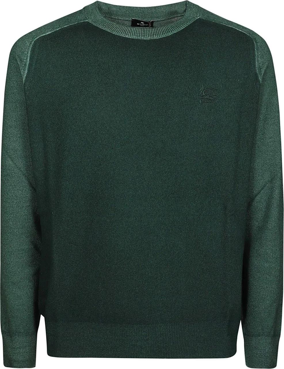 Thumbnail - Etro - Raglan Sleeves Sweater Green - Größe XL - grün