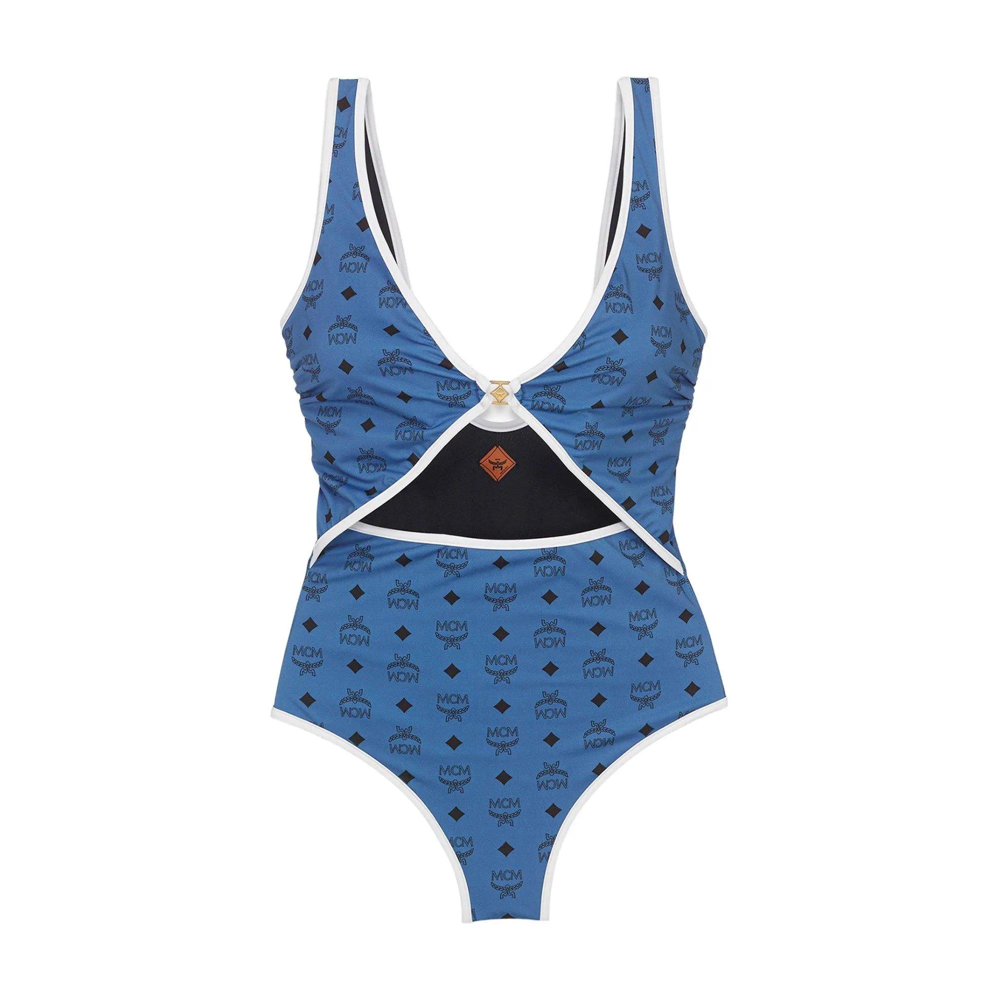 Thumbnail - MCM - Swimwear Badeanzug mit Monogramm-Print - Größe XL - blau