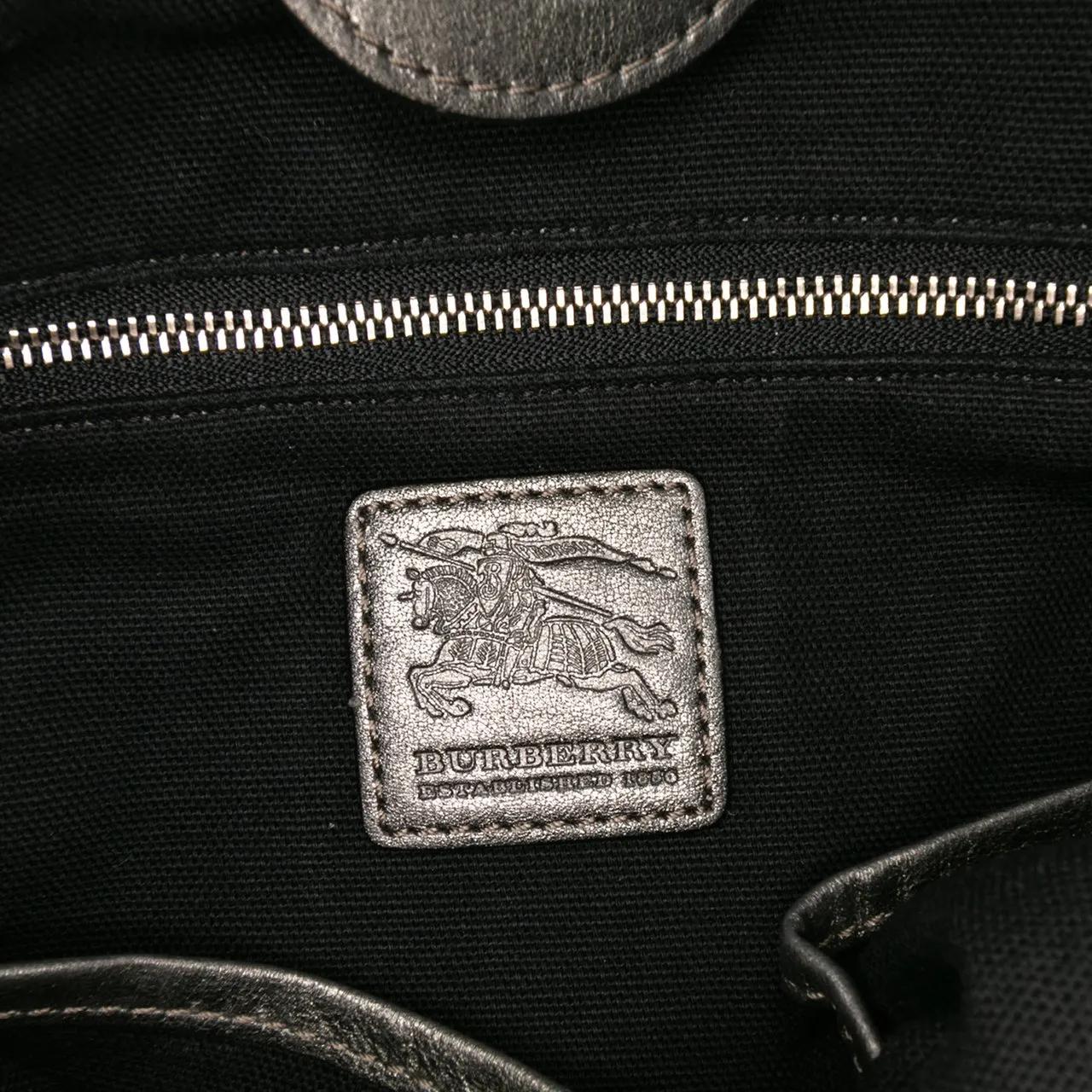 Thumbnail - Burberry Shopper - Shimmer Check Canvas Tote - Gr. unisize - in Grau - für Damen