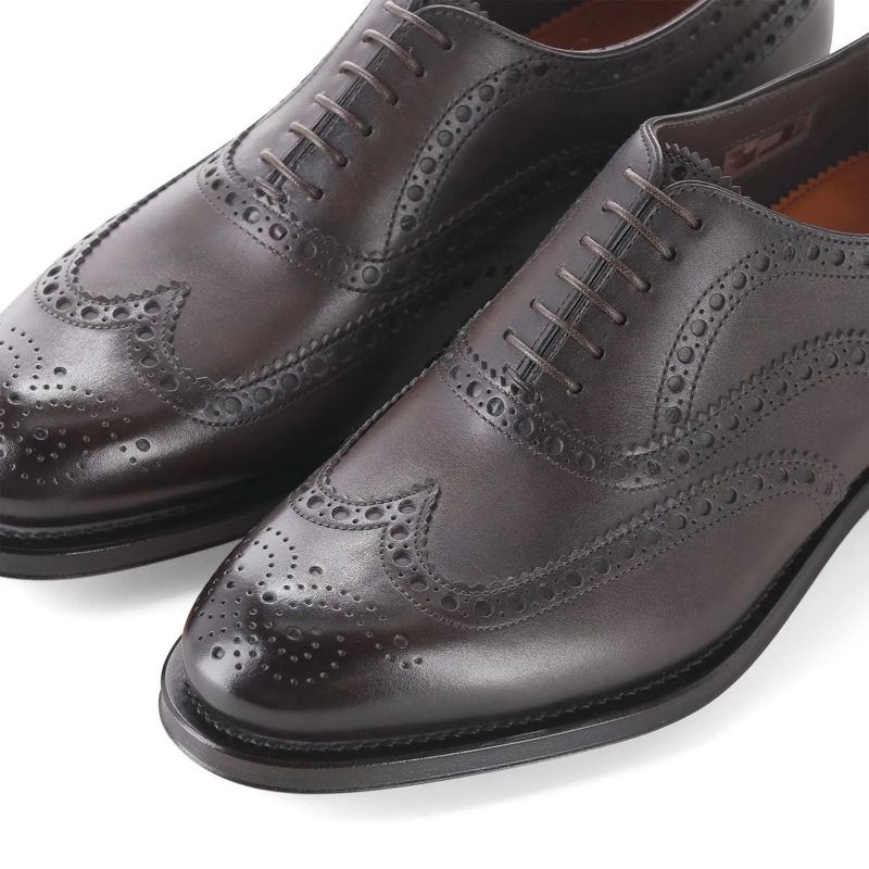 Santoni Veterschoenen Schnürschuhe aus Leder braun(Image 3)