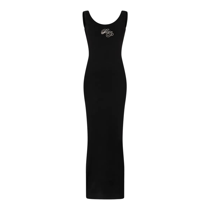 Philipp Plein Maxikleid Maxi Tank Dress Signature schwarz