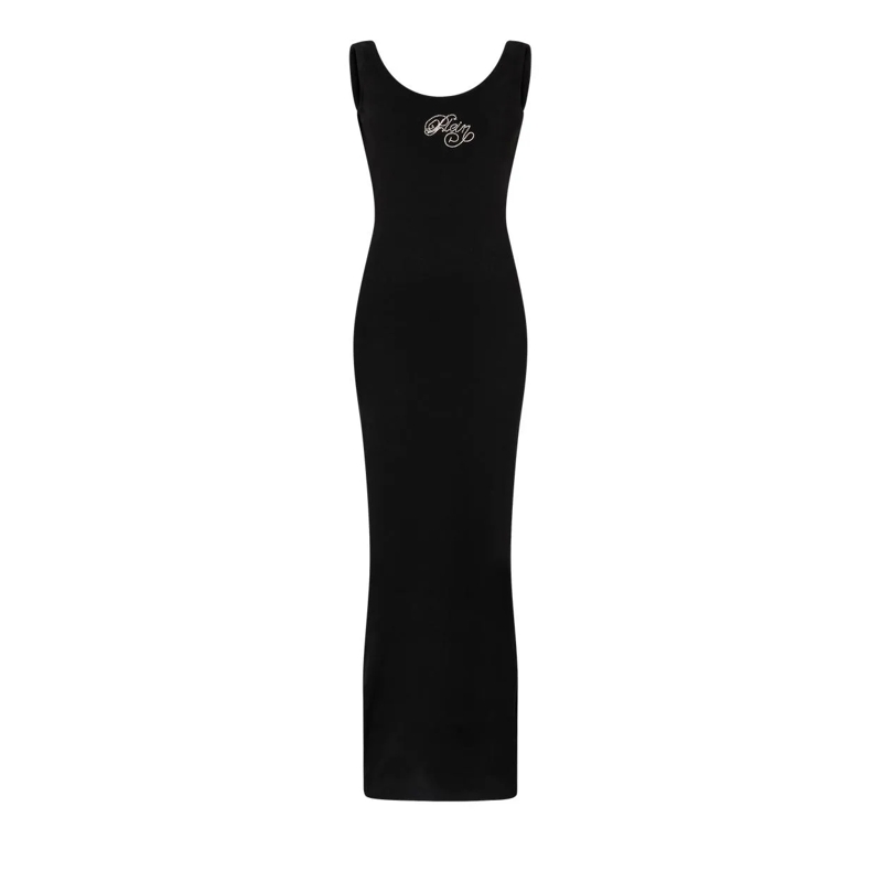 Philipp Plein Maxikleid Maxi Tank Dress Signature schwarz