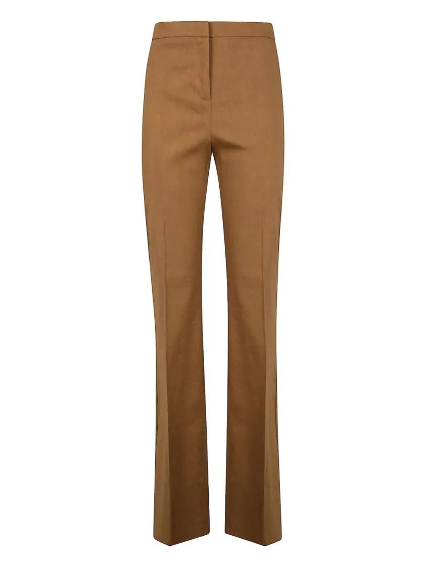 Thumbnail - Pinko - Tailored Brown Trousers With Front Pleats - Größe 42 - braun