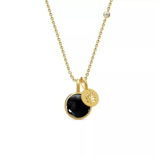 Julie Sandlau Prime Signature Necklace Gold/Black Mellanlångt halsband