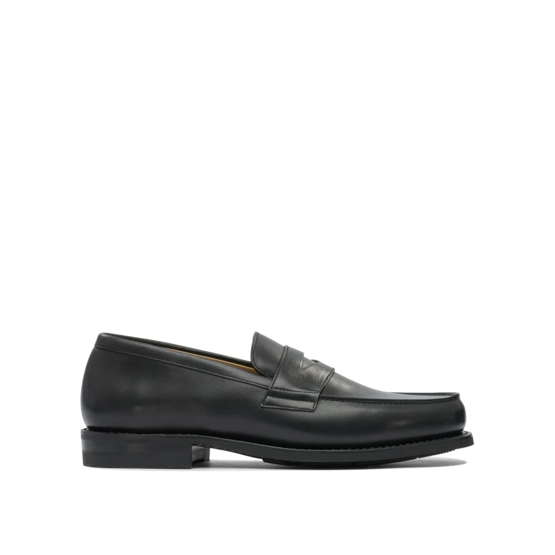 Paraboot Mocassin Penny Strap Black Leather Loafers Black