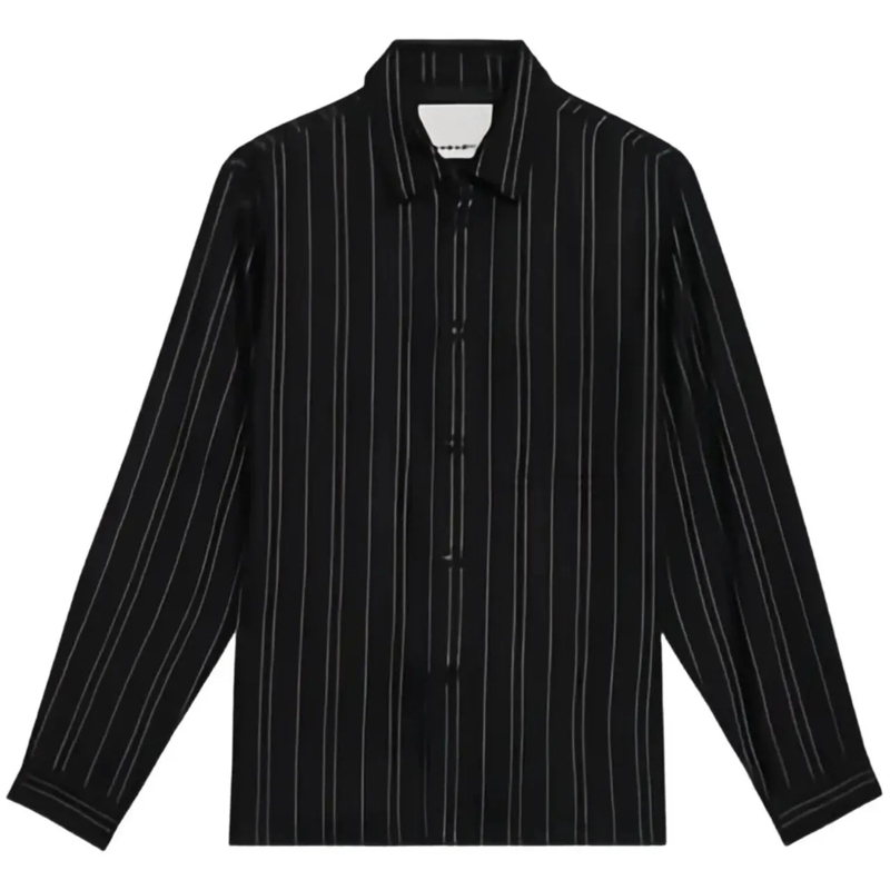 Isabel Marant Haut décontracté chemise en coton irudy a fines rayures schwarz