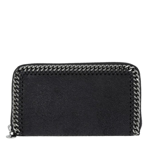 Stella McCartney Zip Around Continental Wallet Shaggy Deer Black Kontinentalgeldbörse