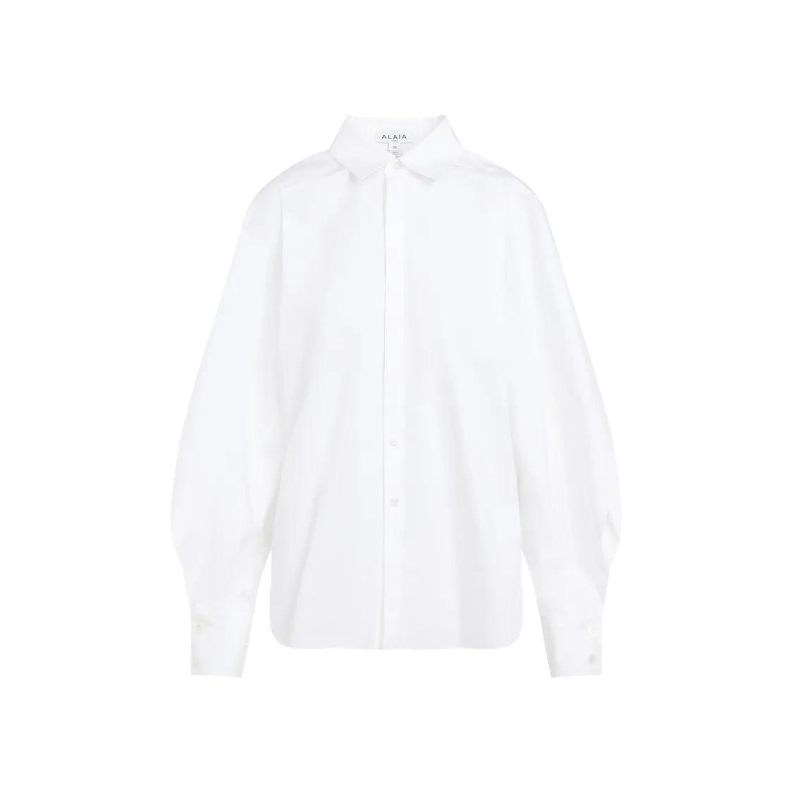 Alaia - White Cotton Round Cut-Out Shirt - Größe 38 - weiß