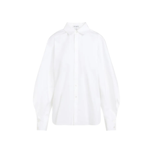 Alaia White Cotton Round Cut-Out Shirt White Hemden