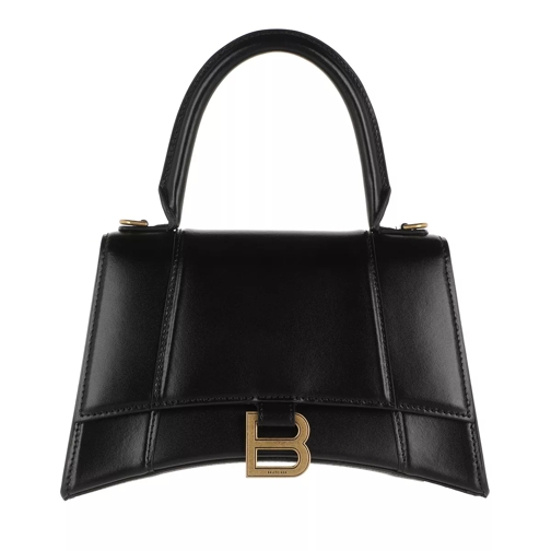 Balenciaga Hourglass Small Handle Gold Monogramm Bag  Black Satchel