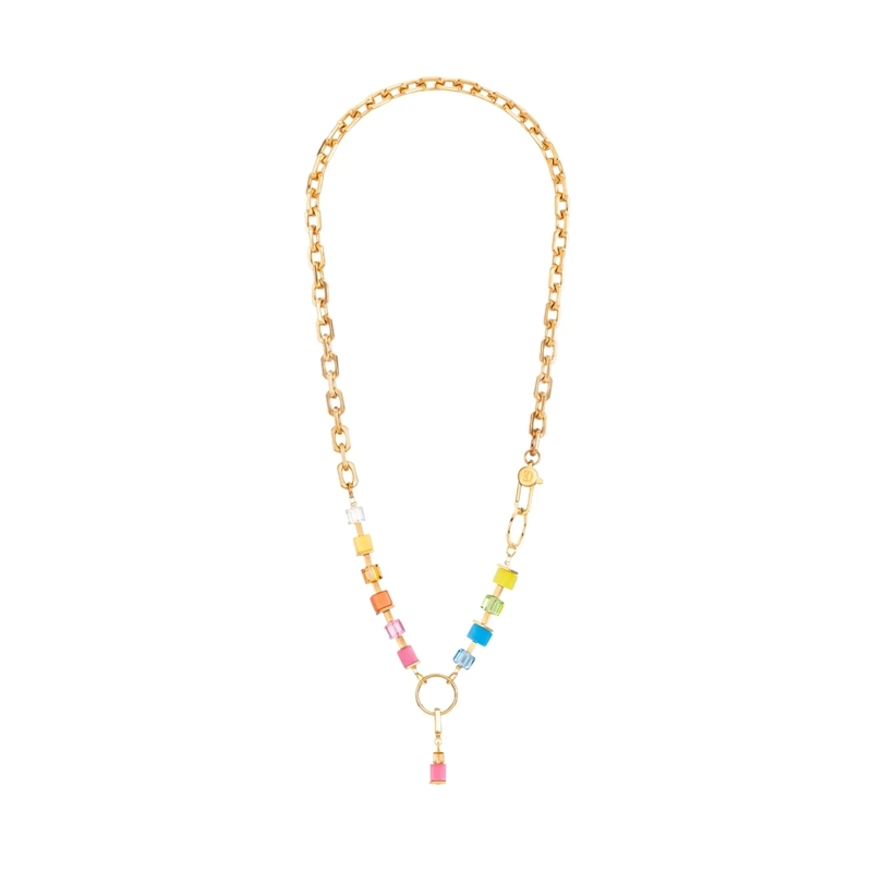 COEUR DE LION Mittellange Halskette Halskette Cube Fusion Charm bunt