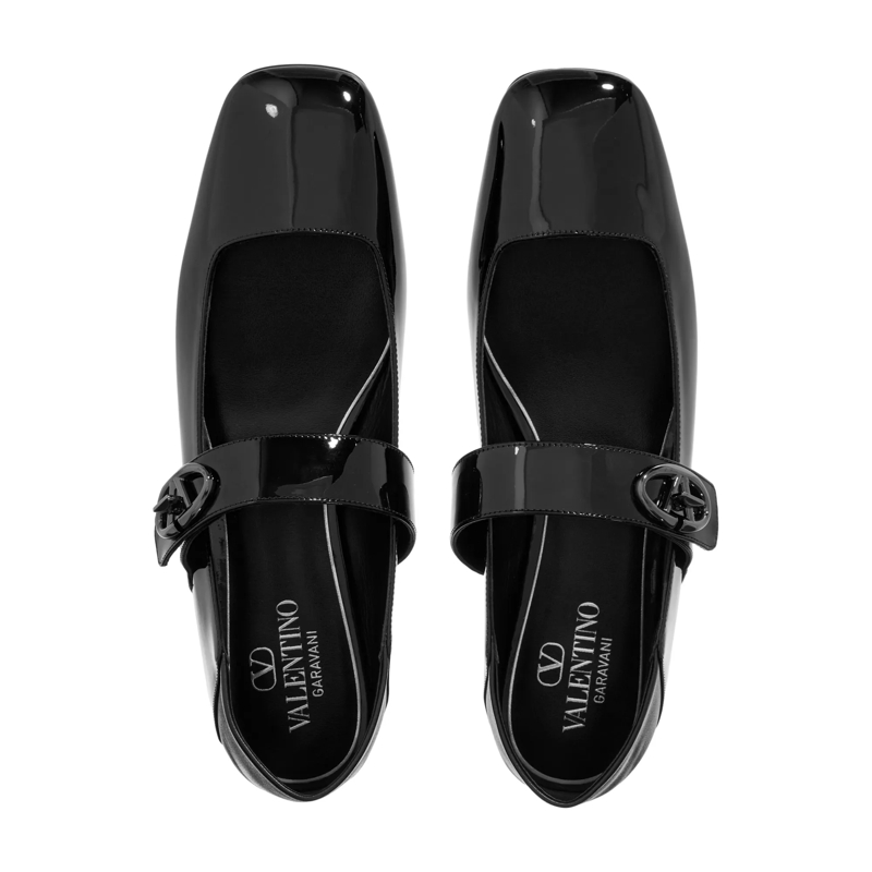 Valentino Garavani Ballerinas Ballerina Vlogo Nero(Image 4)
