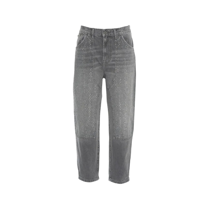 LIU JO Jeans Relaxed-Fit Denim Jeans With Strass Embellishments Grey