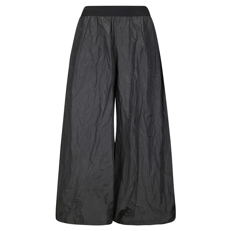 Maria Calderara  Soft Taffeta Trousers With Elastic Waist Black
