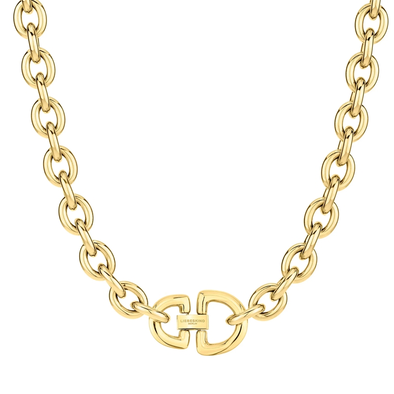 Liebeskind Berlin Mittellange Halskette Edelstahl The D-Link Statement gold(Image 5)