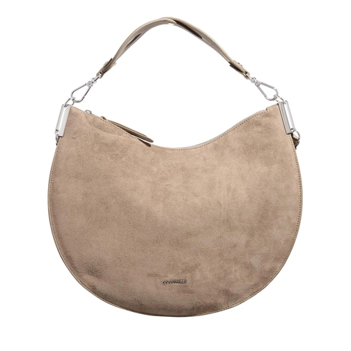 Coccinelle Coccinellesunup Suede Warm Taupe Hobo Bag